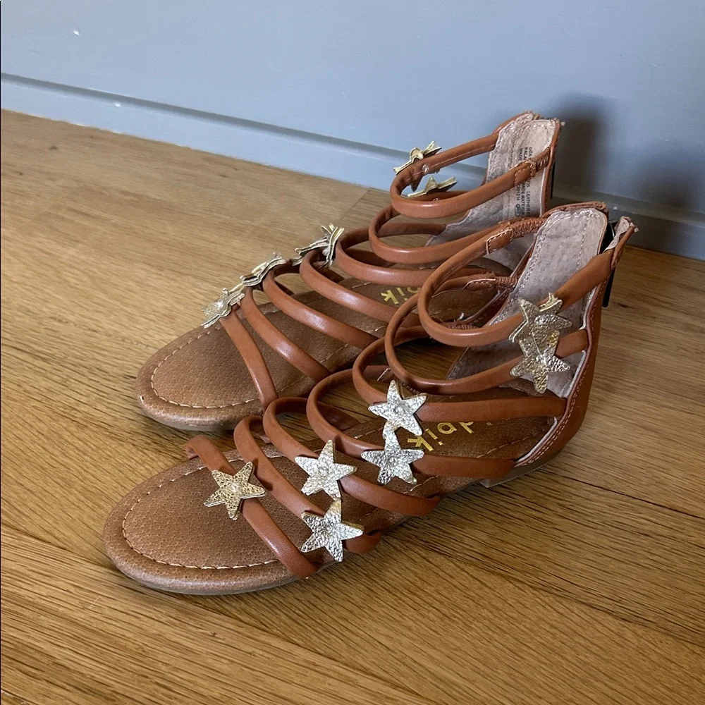 Kidpik Kids Brown Star Sandals 11